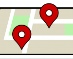 map with dropped pins